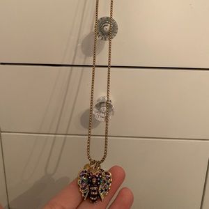 Gold  jeweled elephant Betsy Johnson Necklace